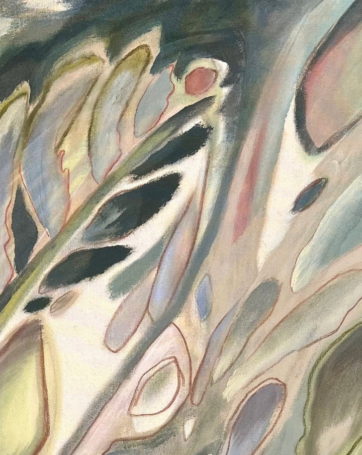 Abstract art with organic shapes and soft colors