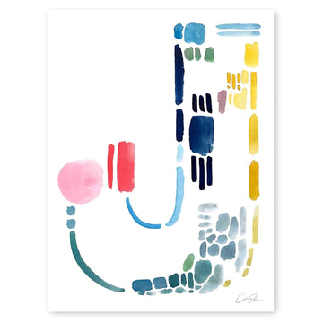 Color Letter J Print by Artist Caitlin Shirock
