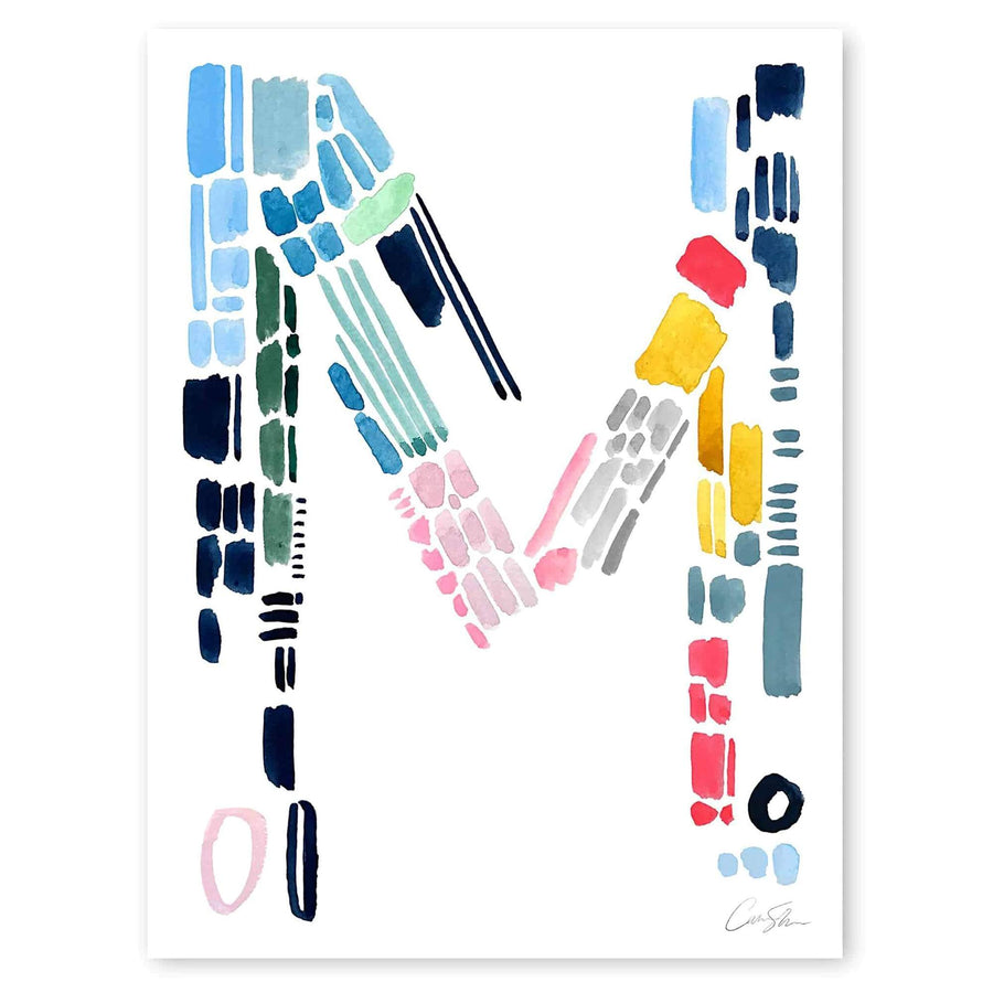Color Letter M Print by Artist Caitlin Shirock