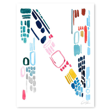 Color Letter N Print by Artist Caitlin Shirock