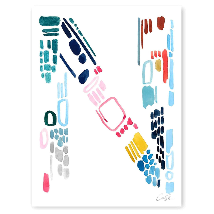 Color Letter N Print by Artist Caitlin Shirock