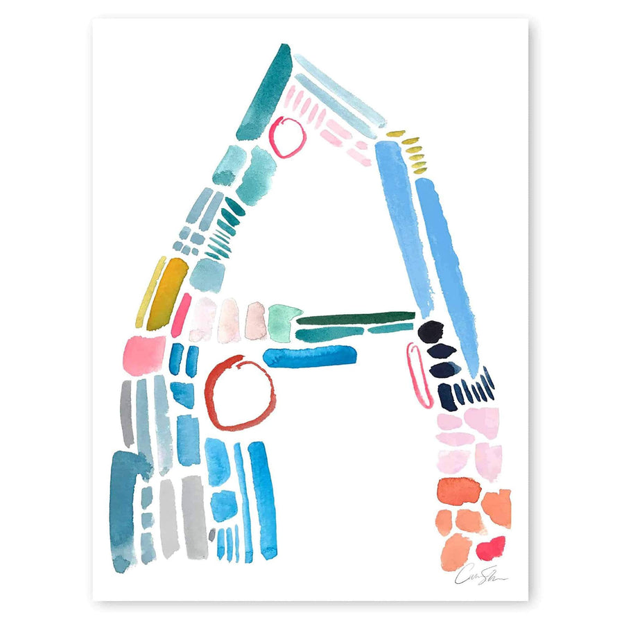Color Letter A Print by Artist Caitlin Shirock