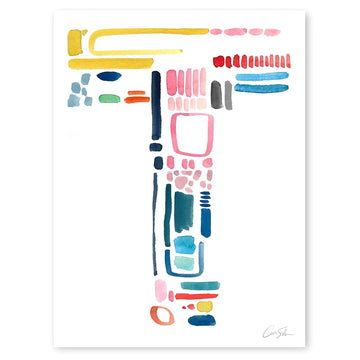 Color Letter T Print by Artist Caitlin Shirock