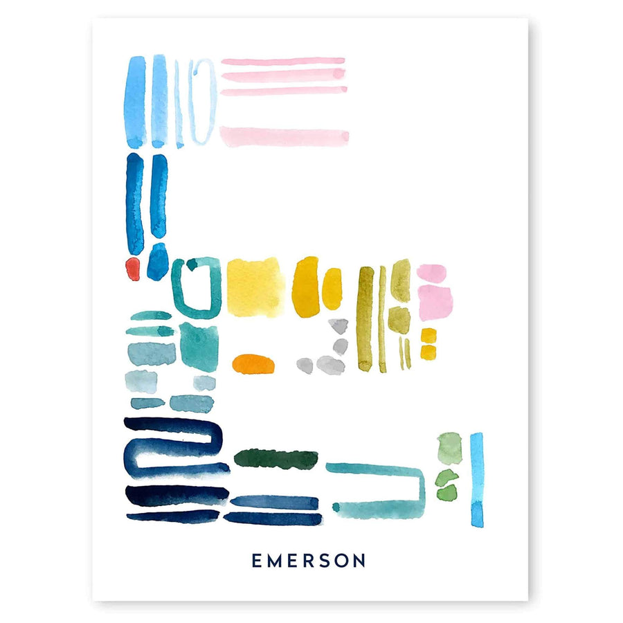 Color Letter E Print - Personalized