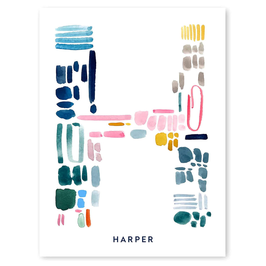 Color Letter H Print - Personalized