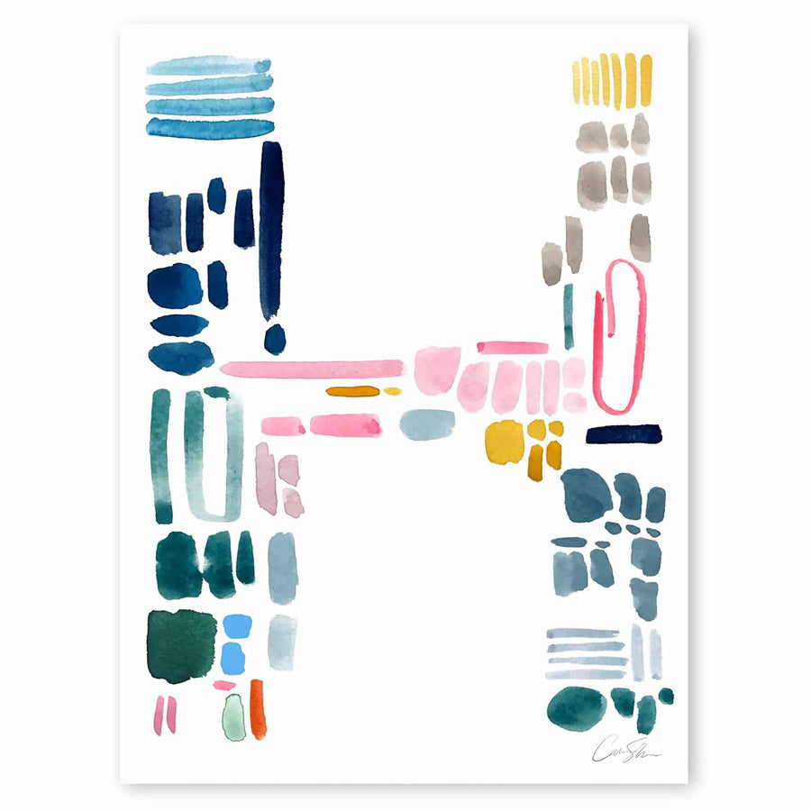 Color Letter H Print by Artist Caitlin Shirock