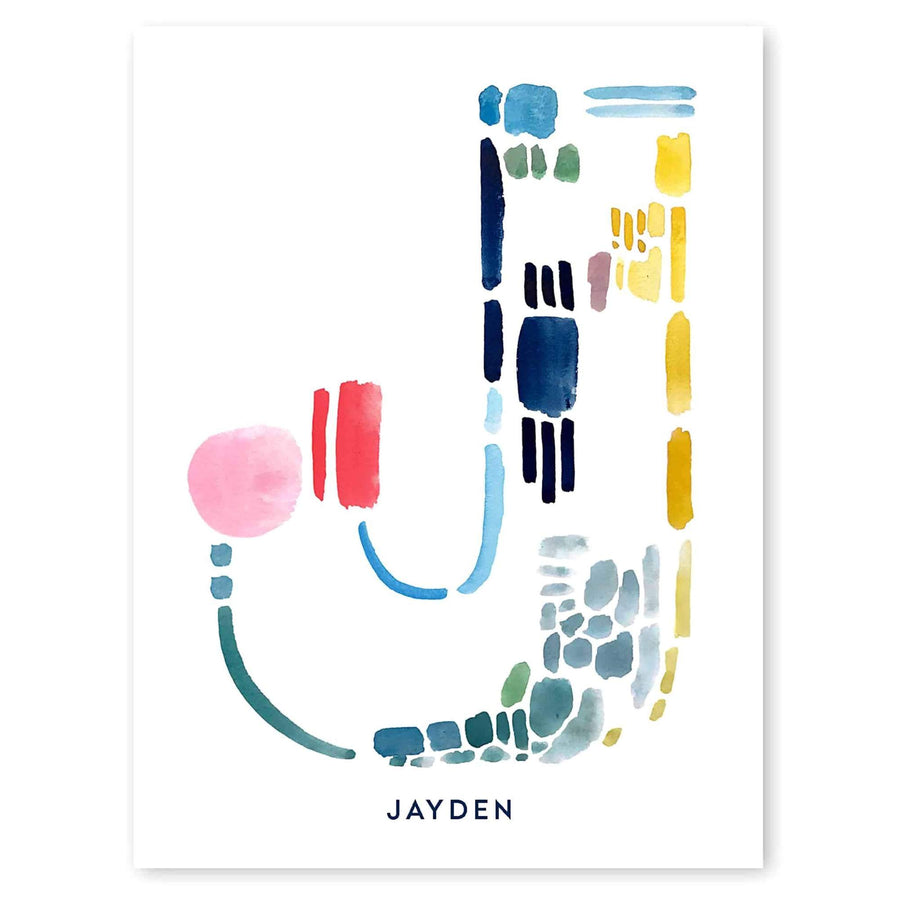 Color Letter J Print - Personalized