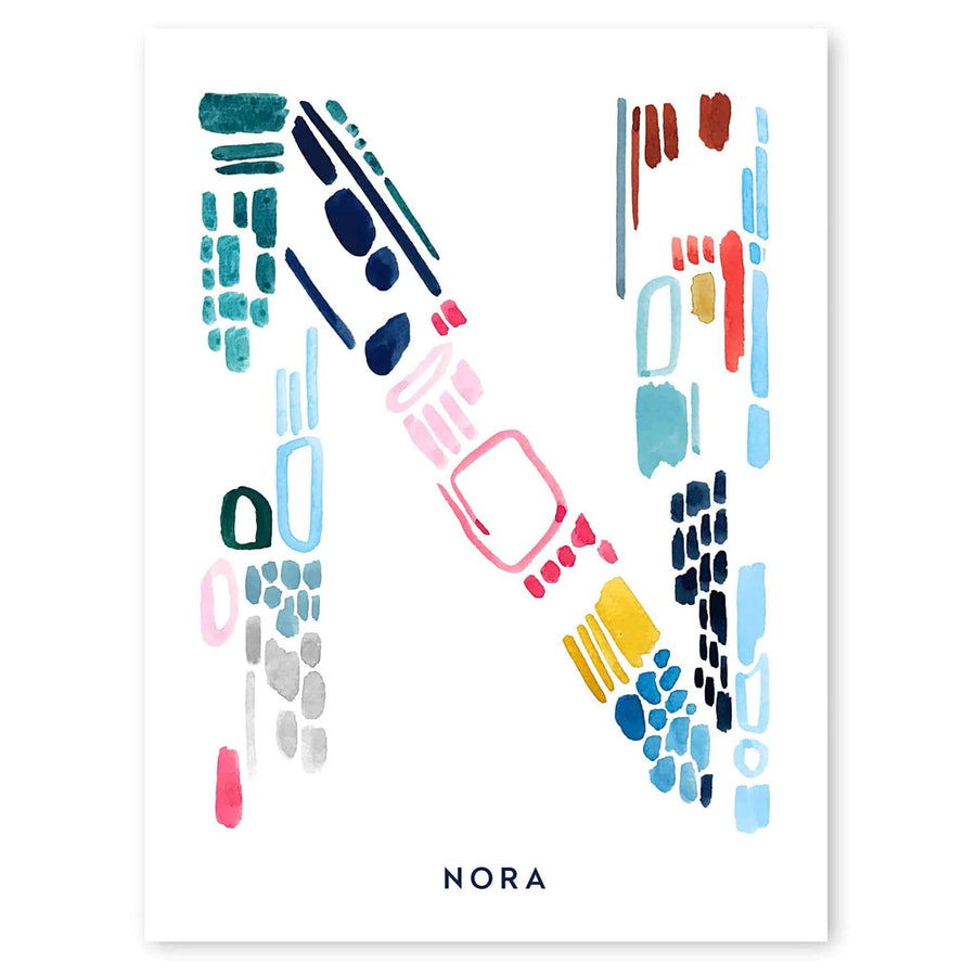 Color Letter N Print - Personalized
