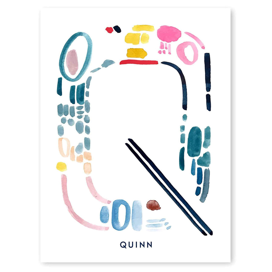 Color Letter Q Print - Personalized