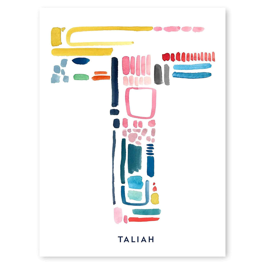 Color Letter T Print - Personalized