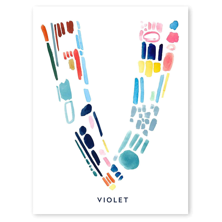Color Letter V Print - Personalized