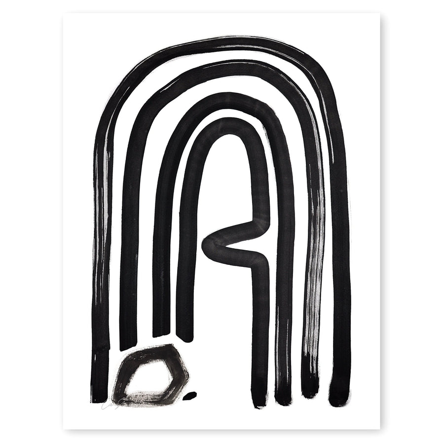 Black and White Letter A Print by Artist Caitlin Shirock Product Photo