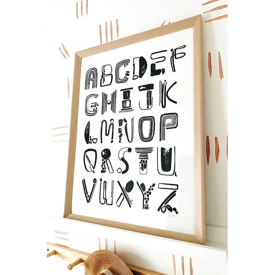 B & W Letter Alphabet Print