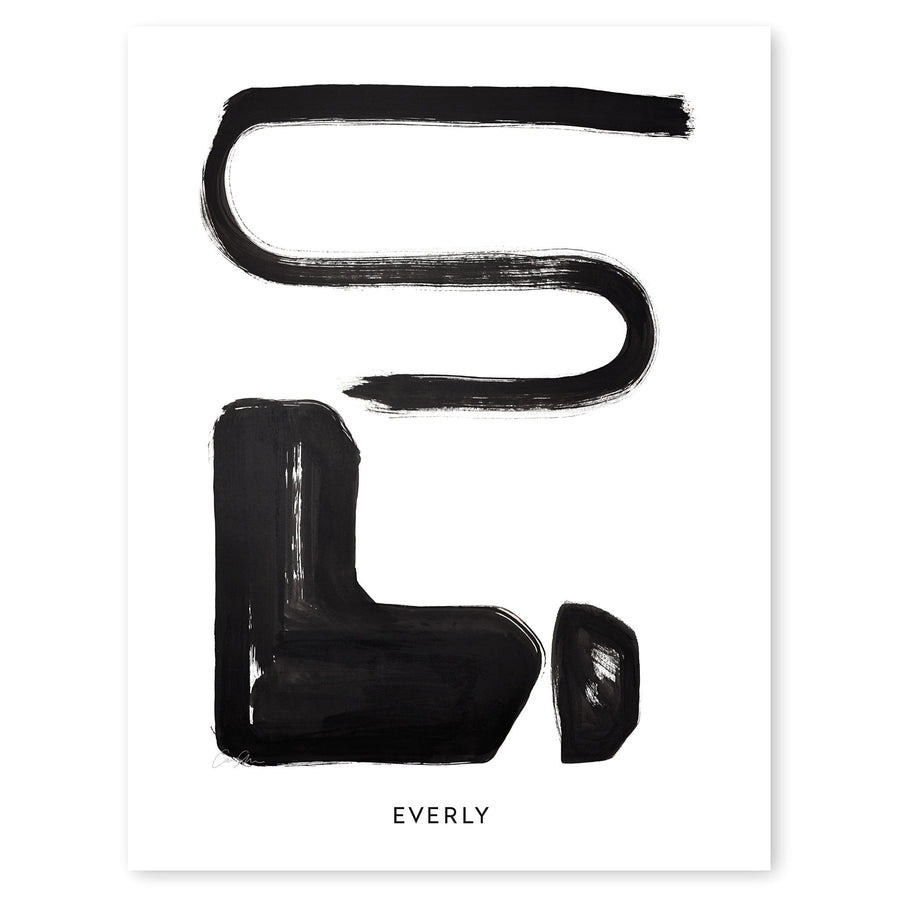 Cash Color Black and White Letter E Print Personalized