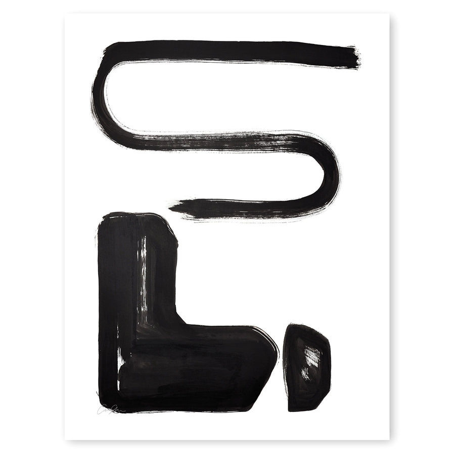Black and White Letter E Print by Artist Caitlin Shirock Product Photo