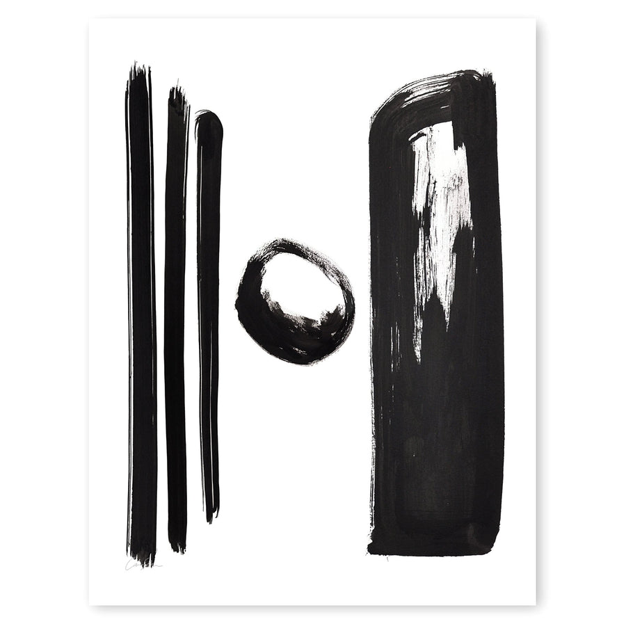 Black and White Letter H Print by Artist Caitlin Shirock Product Photo