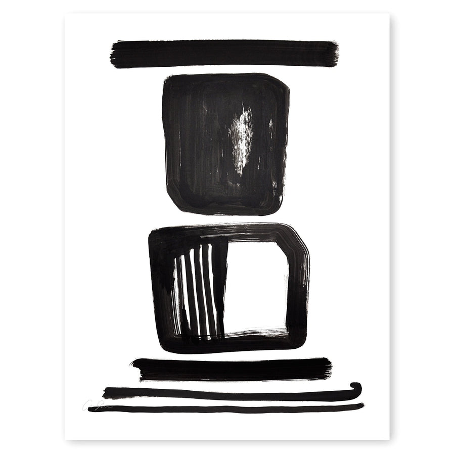 Black and White Letter I Print by Artist Caitlin Shirock Product Photo