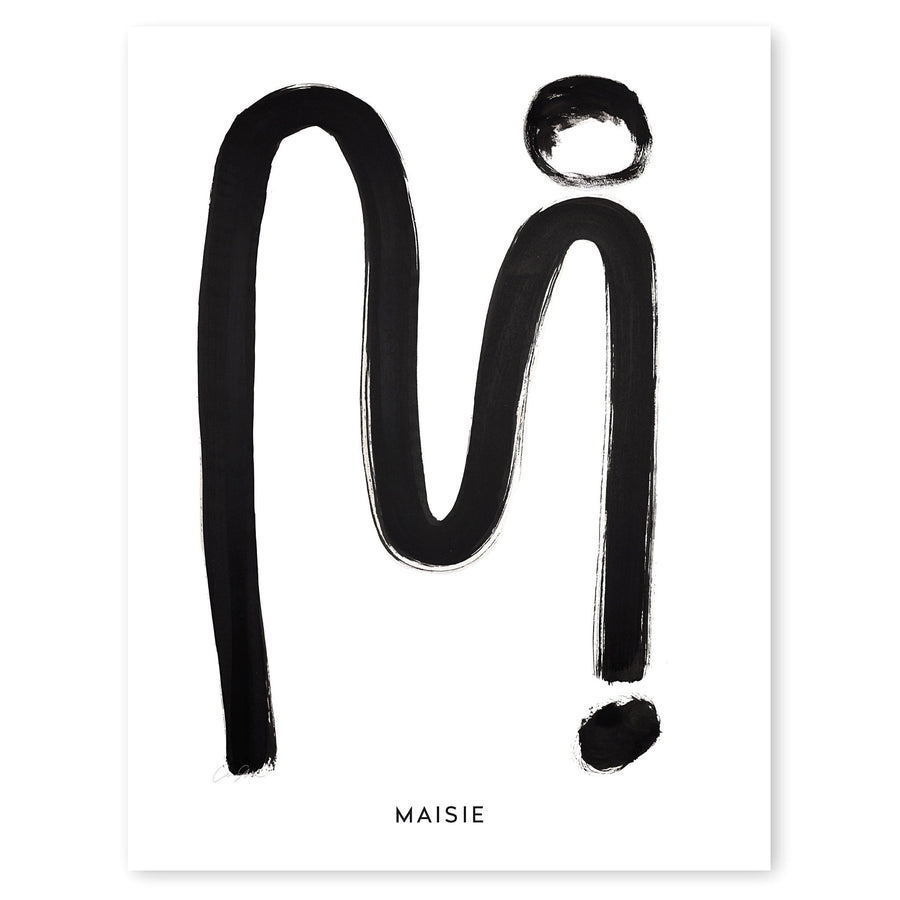 Cash Color Black and White Letter M Print Personalized
