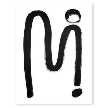 Black and White Letter M Print by Artist Caitlin Shirock Product Photo