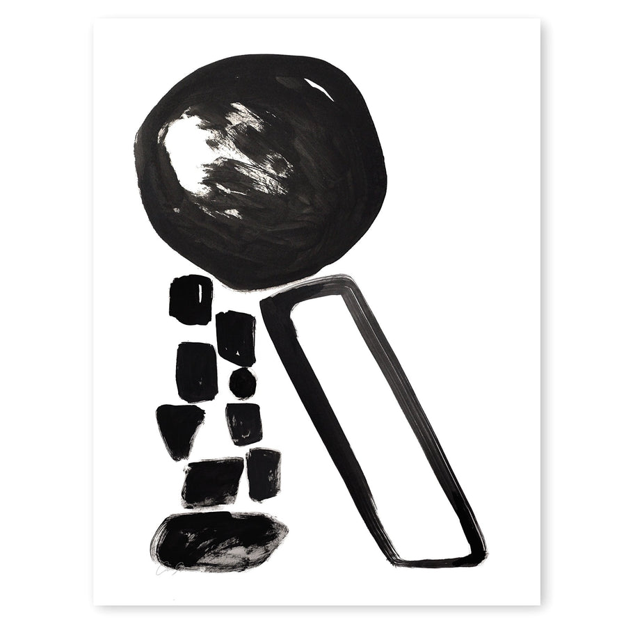Black and White Letter R Print by Artist Caitlin Shirock Product Photo