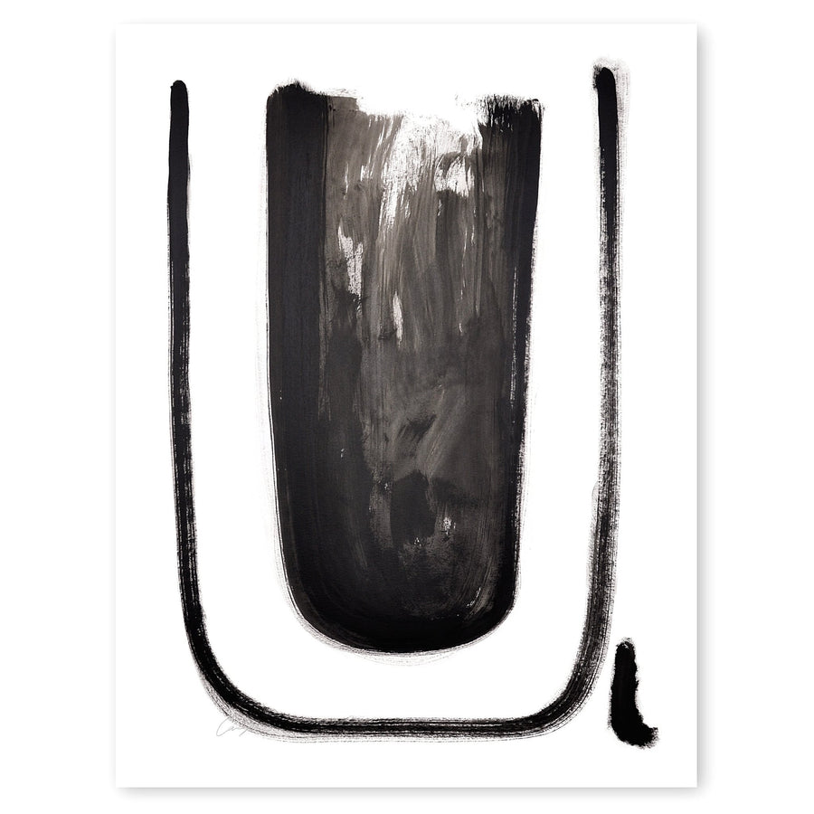 Black and White Letter U Print by Artist Caitlin Shirock Product Photo