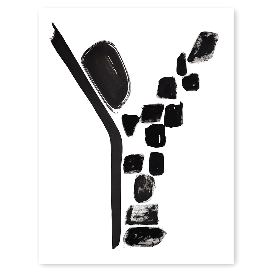 Black and White Letter Y Print by Artist Caitlin Shirock Product Photo