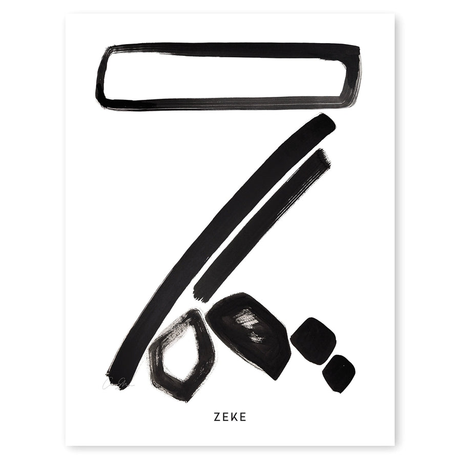 Cash Color Black and White Letter Z Print Personalized
