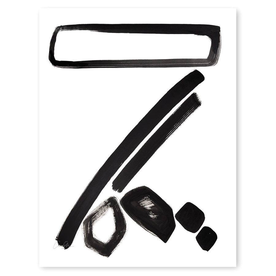 Black and White Letter Z Print by Artist Caitlin Shirock Product Photo
