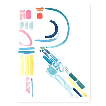 Color Letter R Print by Artist Caitlin Shirock