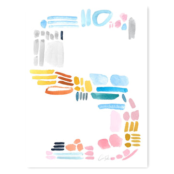 Color Letter S Print by Artist Caitlin Shirock