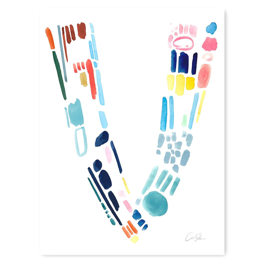 Color Letter V Print by Artist Caitlin Shirock