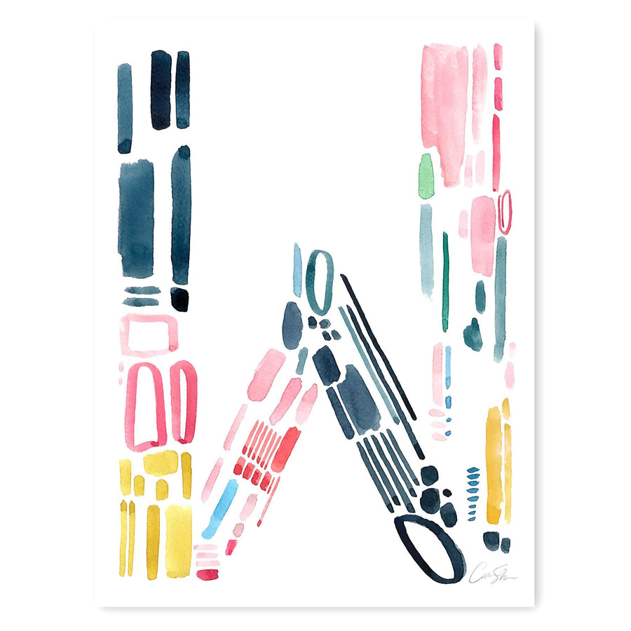 Color Letter W Print by Artist Caitlin Shirock
