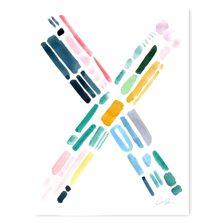 Color Letter X Print by Artist Caitlin Shirock