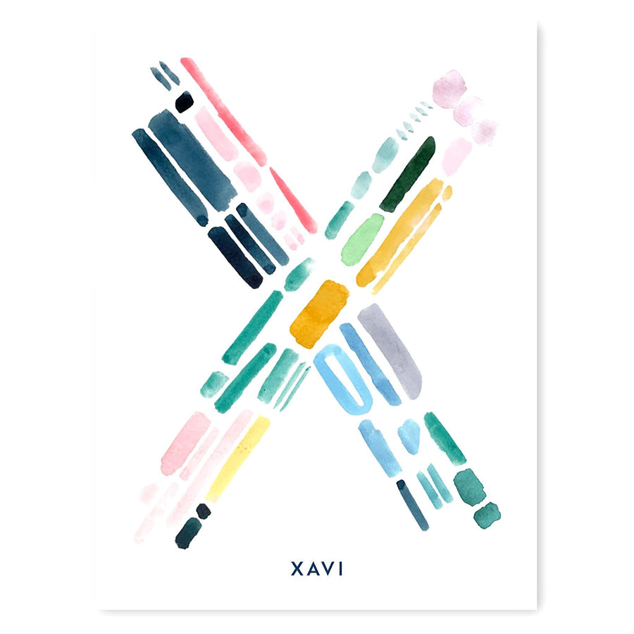 Color Letter X Print - Personalized