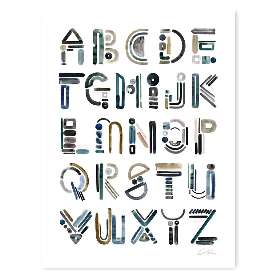 Neutral Letter ALPHABET Print by Artist Caitlin Shirock
