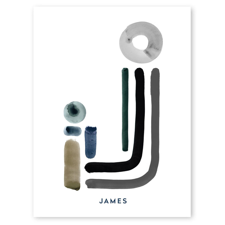 Cash Color Neutral Letter J Print - Personalized