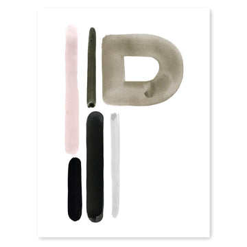 Neutral Letter P Print by Artist Caitlin Shirock