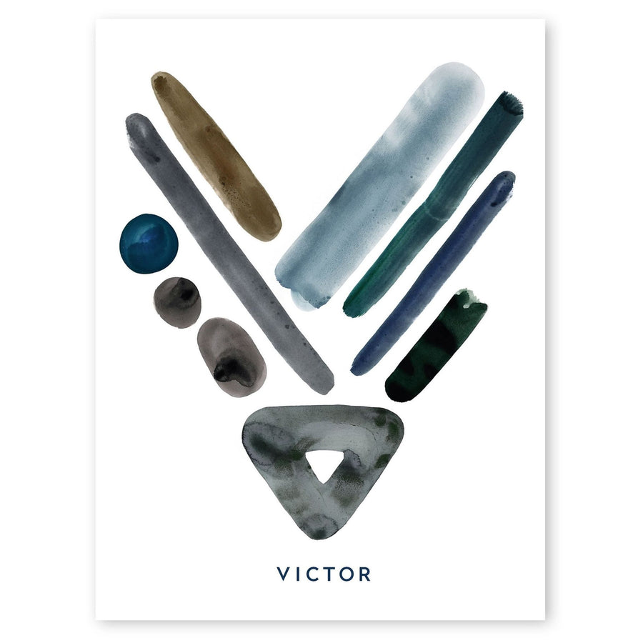 Cash Color Neutral Letter V Print - Personalized